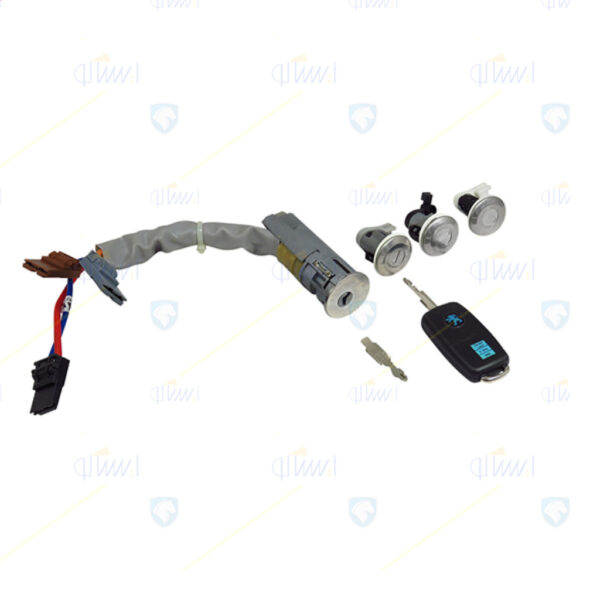 مجموعه قفل های سوییچی ( مغزی درهای جانبی و سوئیچ - درگلویی باک - ریموت کنترل - یونیت قفل ) آریسان کد (09502133)